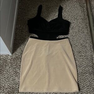 Elegant Black and Tan Women's Skirt